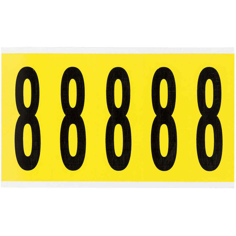BRADY 3460-8 Number Label 8 5 Inch Height x 1-3/4 Inch Width No. Cards 1 | AH3JRD 32MG22