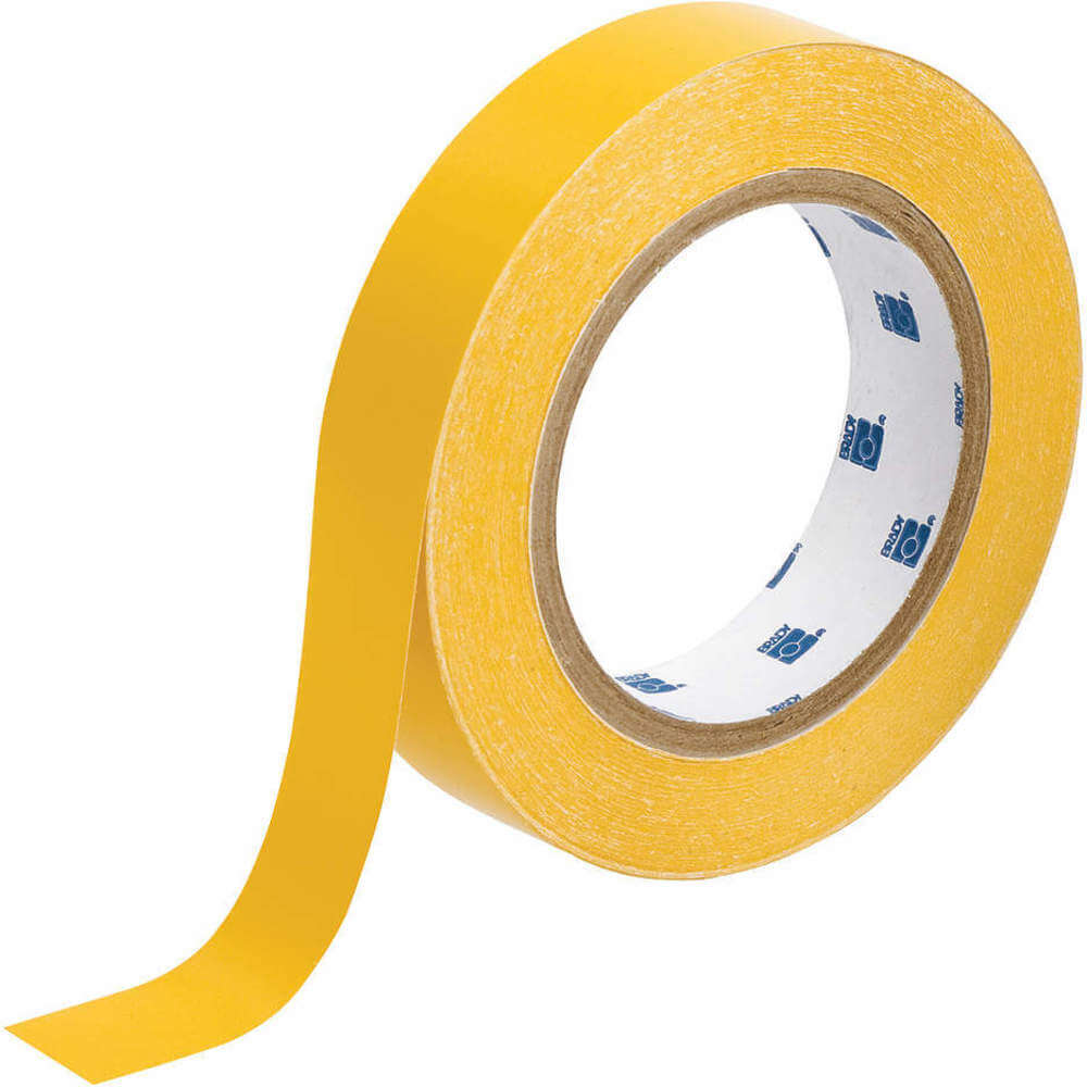 Pipe Marking Tape, Yellow, 1 Inch Width, 90 ft Roll Length, Vinyl