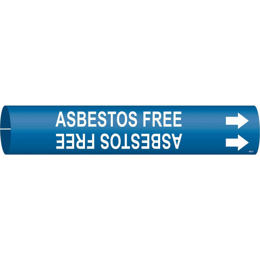 BRADY 4007-D Pipe Marker Asbestos Free Blue 4 To 6 In | AF4ZFN 9RY80