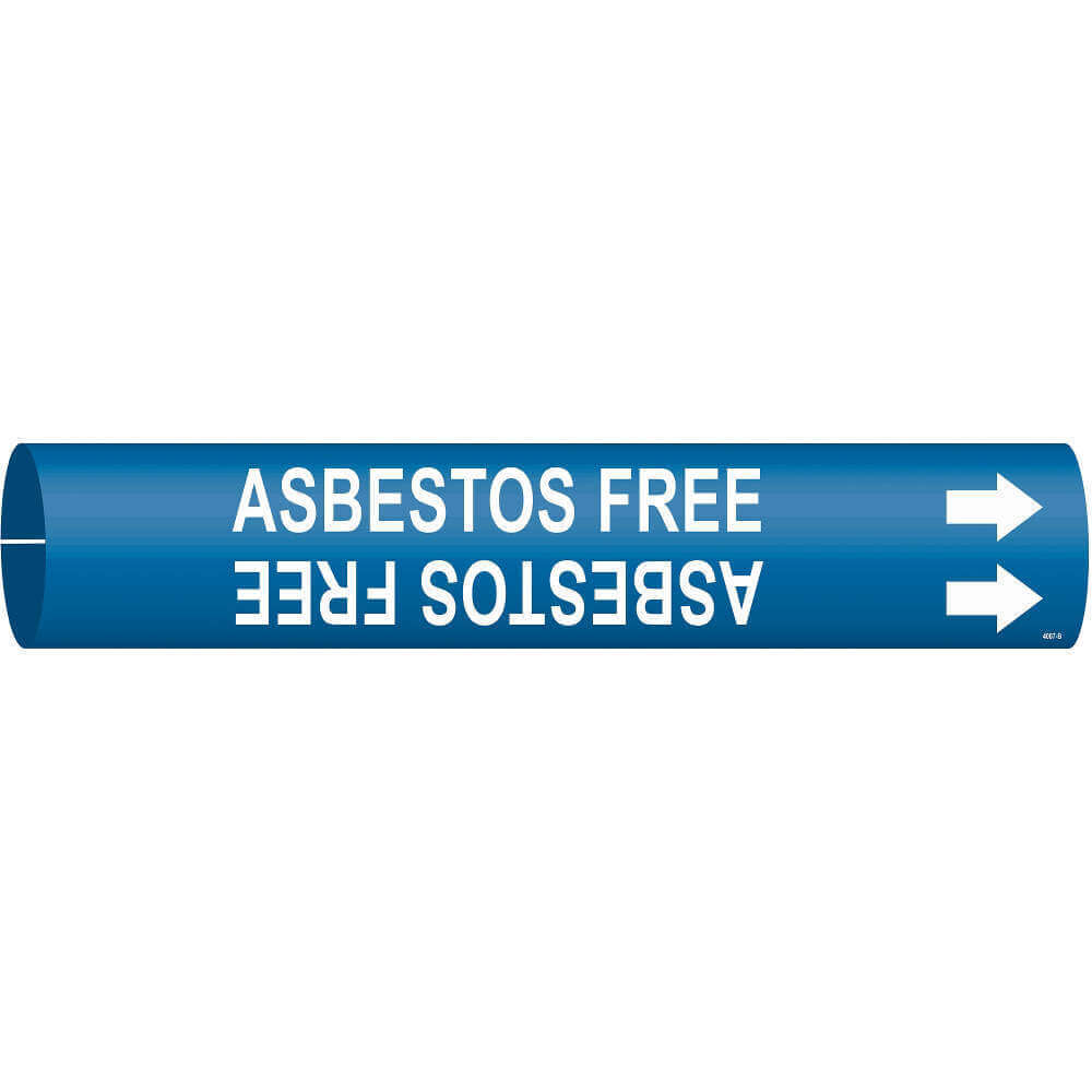 BRADY 4007-B Pipe Marker Asbestos Free 1-1/2 To 2-3/8 In | AF4QDK 9F928