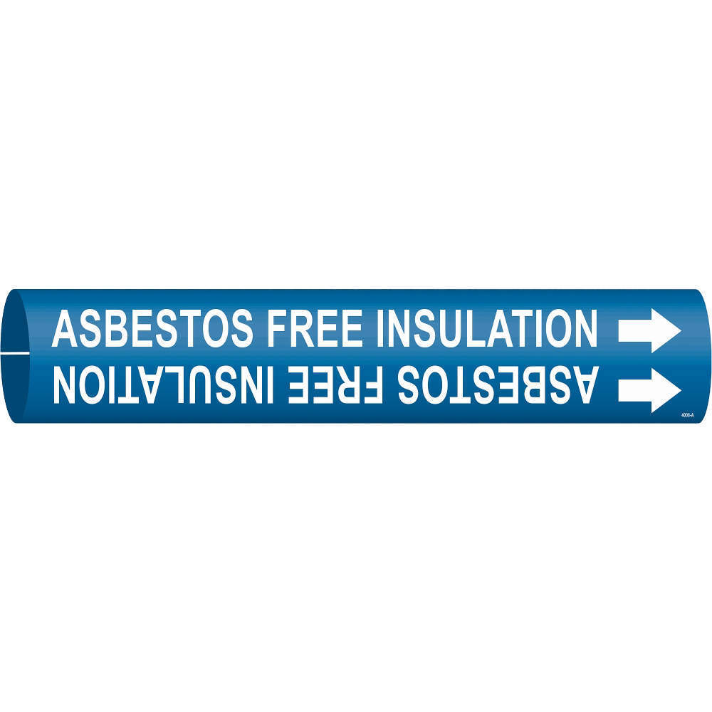 BRADY 4008-A Pipe Marker Asbestos Free Insulation Blue | AE3ZEJ 5GXG6