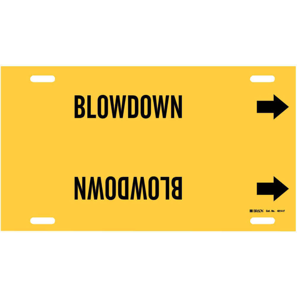 BRADY 4014-F Pipe Marker Blowdown Yellow 6 To 7-7/8 In | AF3UCA 8CYG8