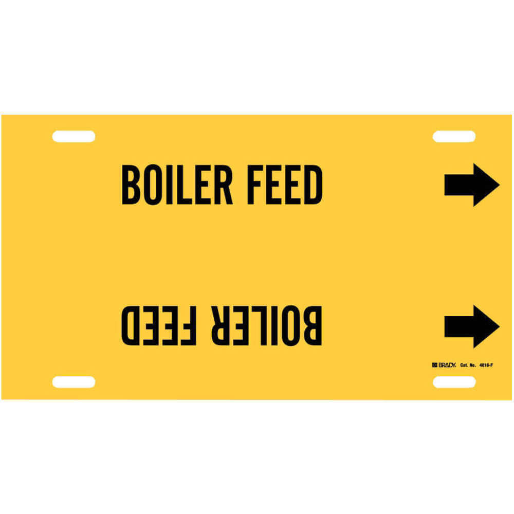 BRADY 4016-F Pipe Marker Boiler Feed Yellow 6 To 7-7/8 In | AF4EZP 8ULD5
