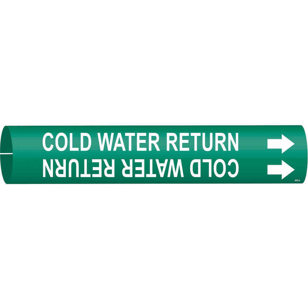 BRADY 4030-A Pipe Marker Cold Water Return 3/4 To 1-3/8in | AF3RYE 8CNJ6