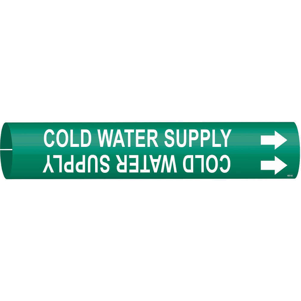 BRADY 4031-B Pipe Marker Cold Water Supply 1-1/2 To 2-3/8 | AF3TQL 8CVR6