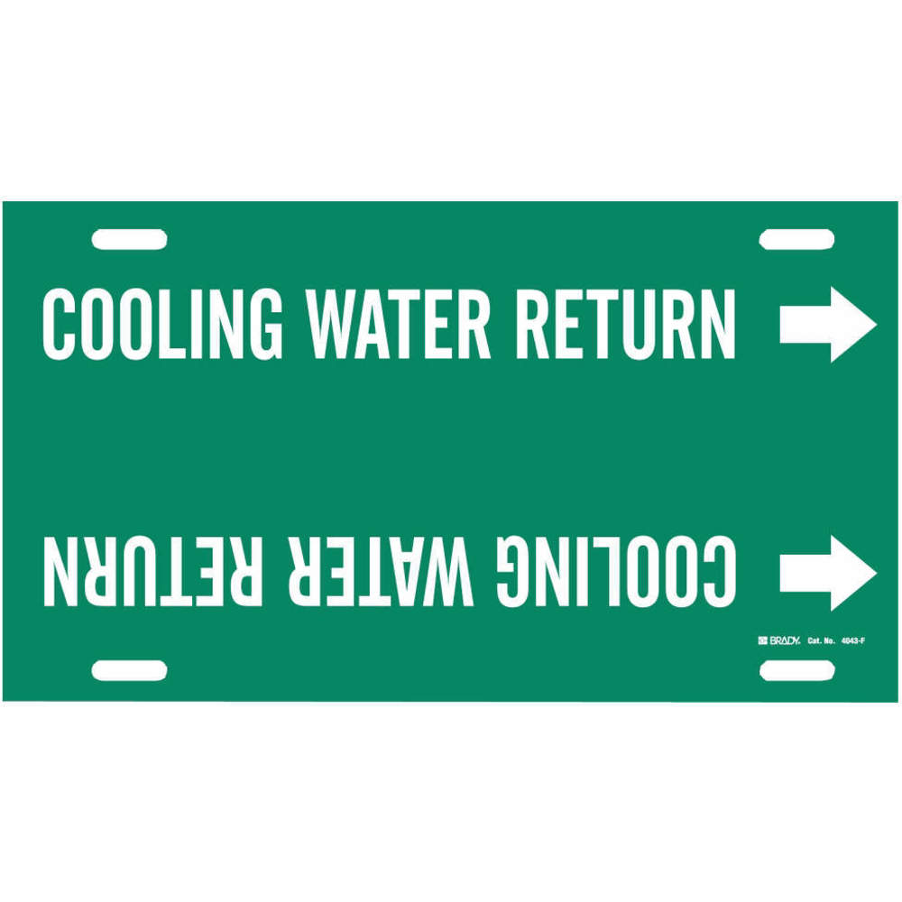 BRADY 4043-F Pipe Marker Cooling Water Return 6 To 7-7/8 | AE4KNH 5LEU2