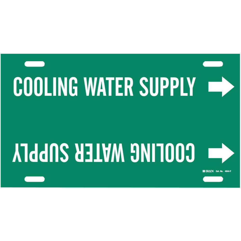 BRADY 4044-F Pipe Marker Cooling Water Supply 6 To 7-7/8 | AE4KNL 5LEU5