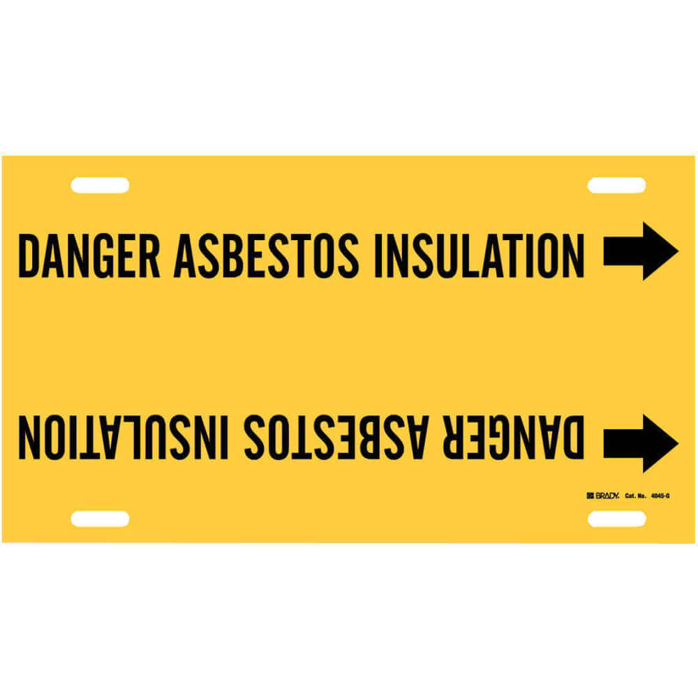BRADY 4045-G Pipe Marker Danger Asbestos Insulation Y | AF4JLC 8YAV5