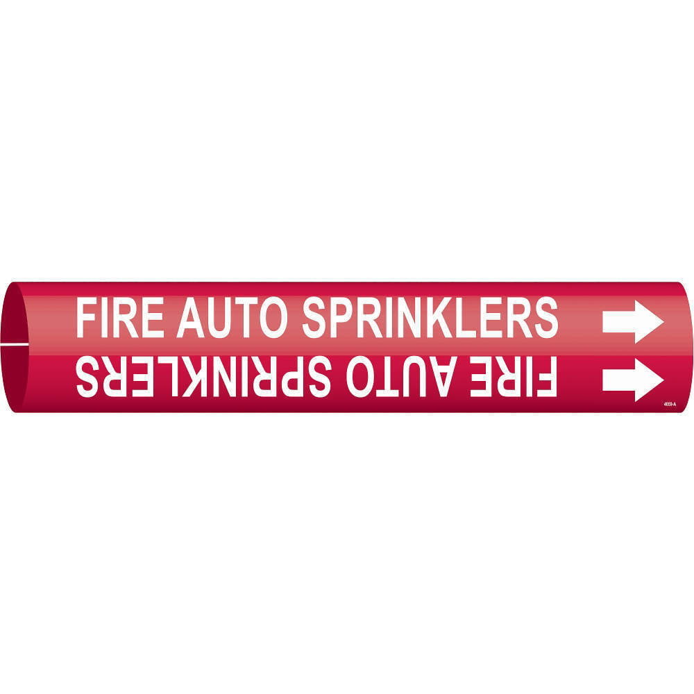 BRADY 4059-B Pipe Marker Fire Auto Sprinklers Red | AF4ANG 8NAL4