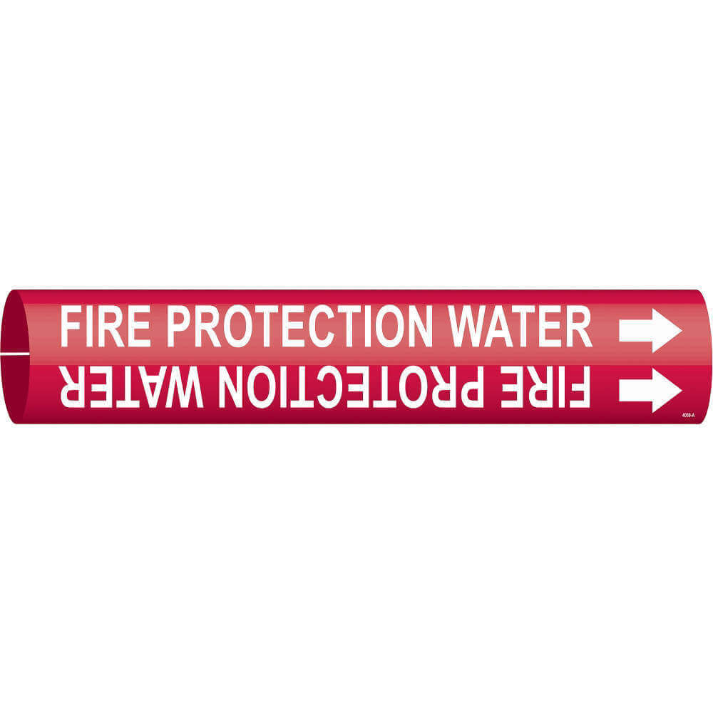 BRADY 4060-A Pipe Marker Fire Protection Water Red | AE8YWP 6GP86