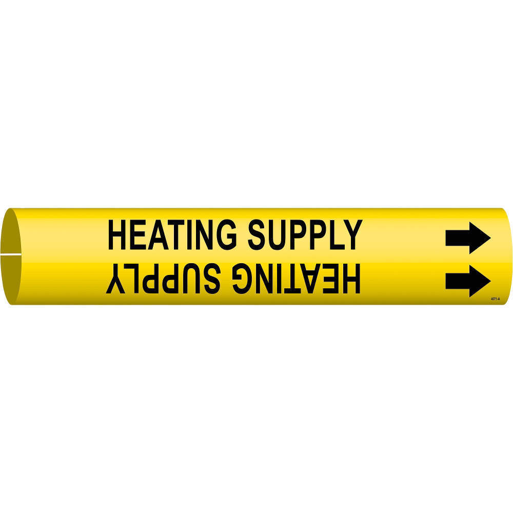 BRADY 4071-A Pipe Marker Heating Supply 3/4 To 1-3/8 In | AE3ZGP 5GXP2