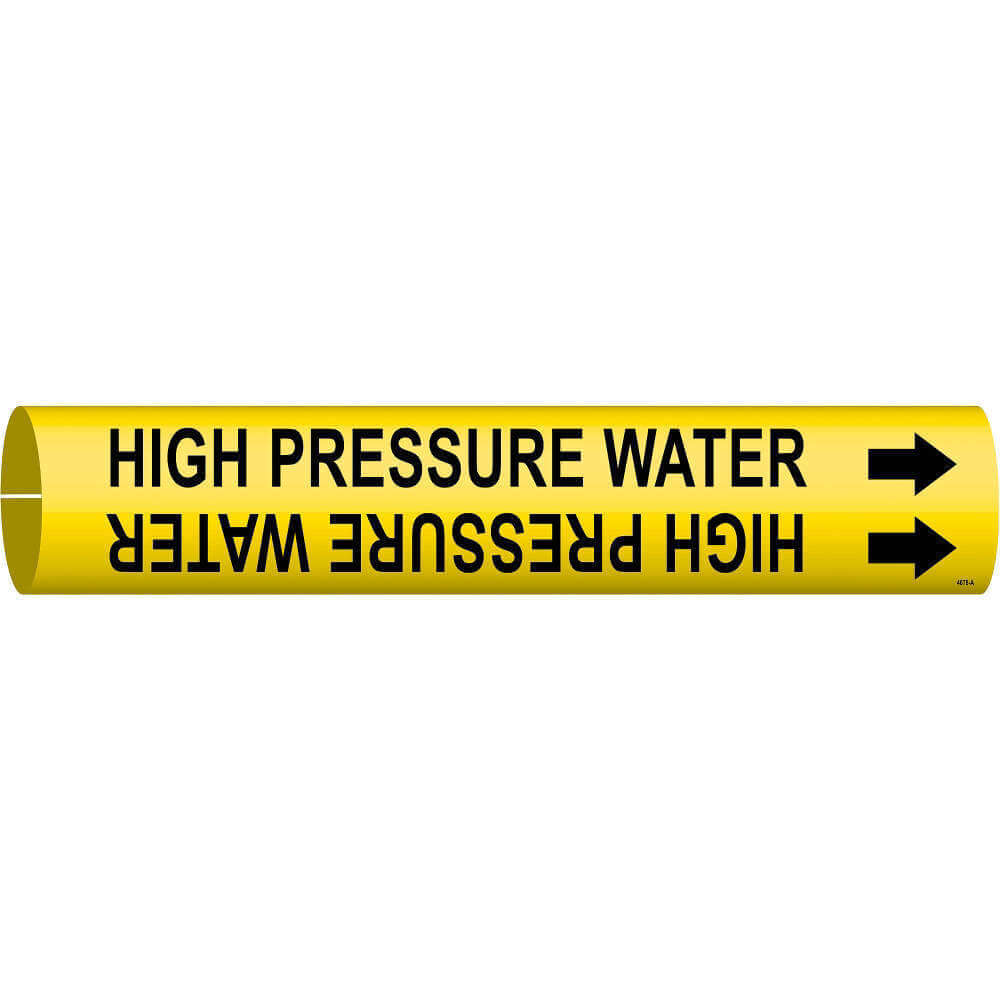 BRADY 4078-C Pipe Marker High Pressure Water Yellow | AF3TLL 8CU94