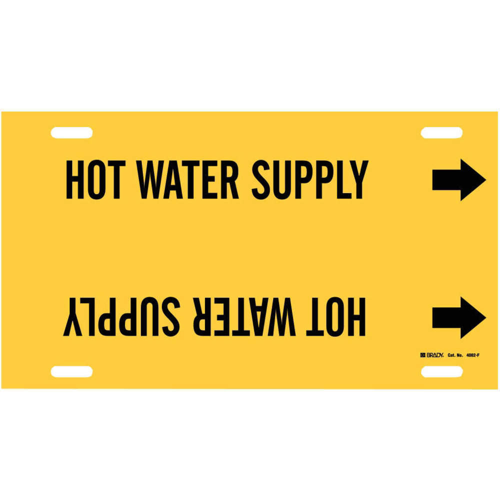BRADY 4082-F Pipe Marker Hot Water Supply 6 To 7-7/8 In | AE4KTC 5LFA8