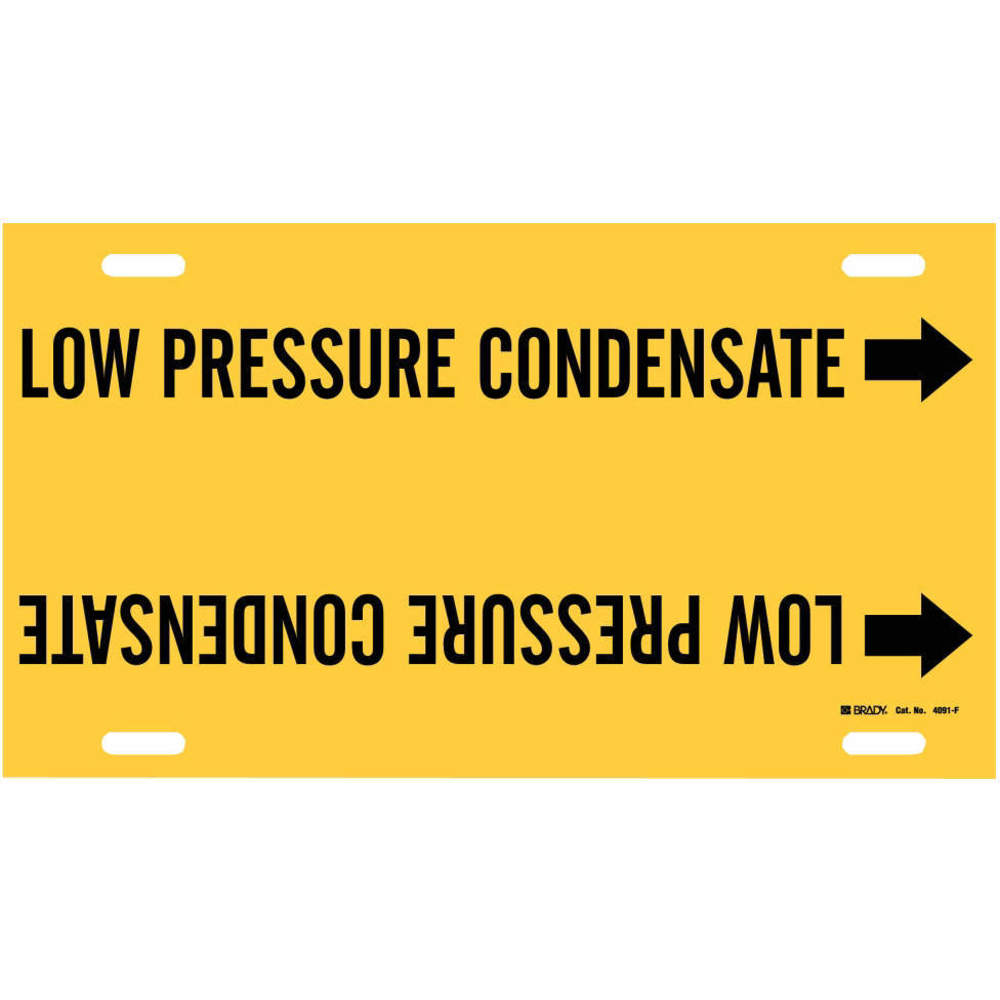 BRADY 4091-F Pipe Marker Low Pressure Condensate Yellow | AE4KTQ 5LFD0