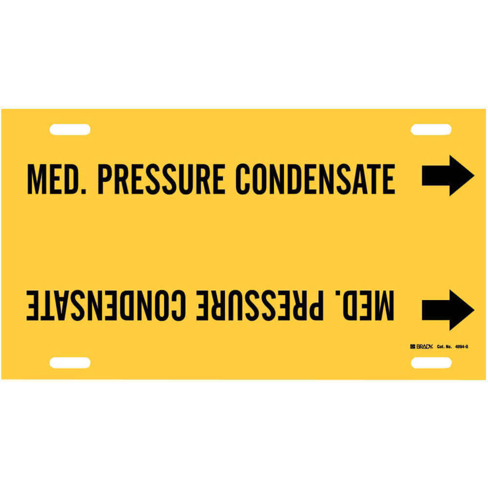 BRADY 4094-G Pipe Marker Med. Pressure Condensate Yellow | AF3RPZ 8CLD8