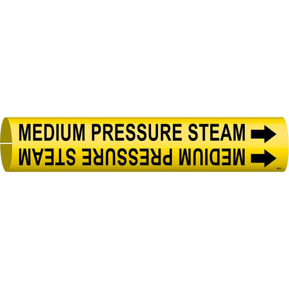 BRADY 4095-A Pipe Marker Medium Pressure Steam Yellow | AF4JLG 8YAW4