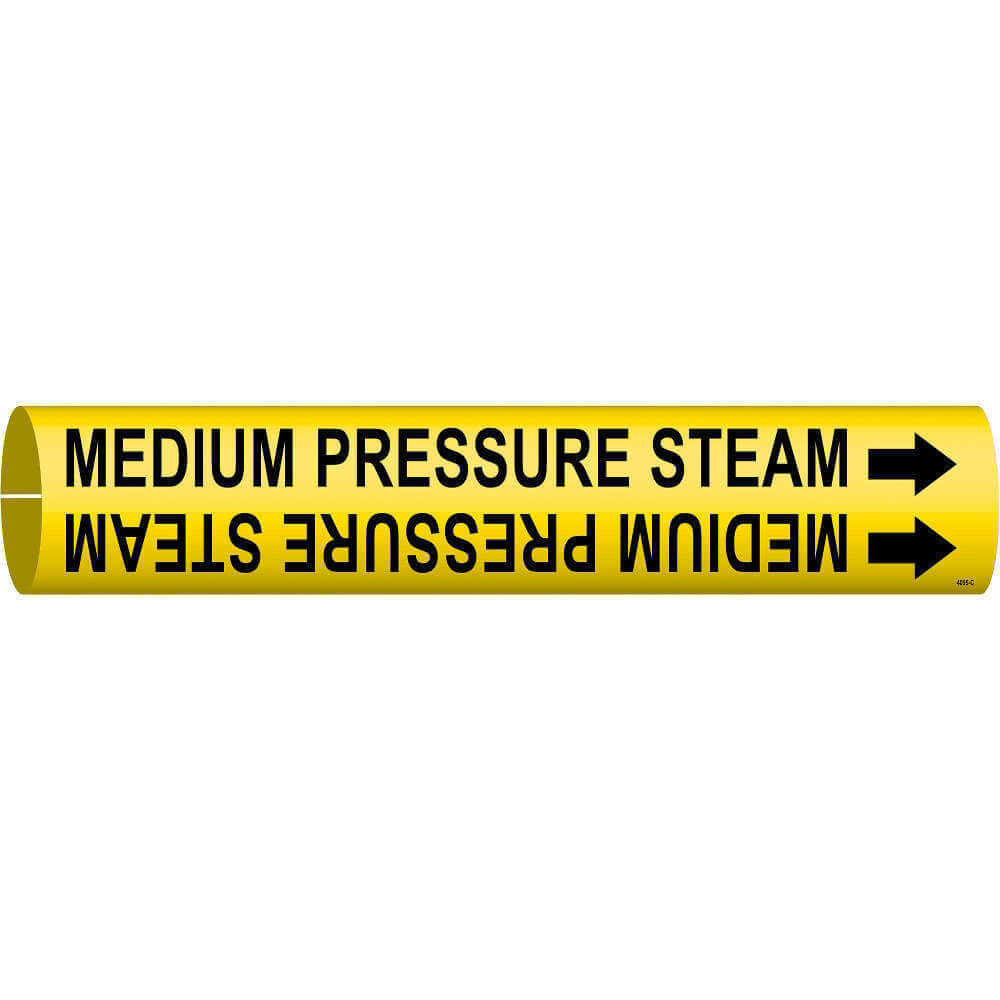 BRADY 4095-C Pipe Marker Medium Pressure Steam Yellow | AF3TDV 8CR75