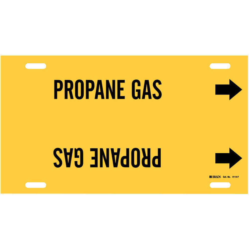 BRADY 4114-F Pipe Marker Propane Gas Yellow 6 To 7-7/8 In | AF4FWJ 8VKP6