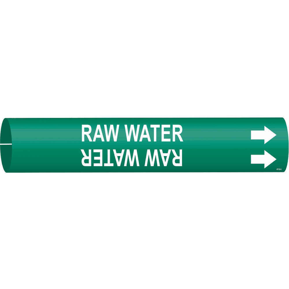 BRADY 4116-C Pipe Marker Raw Water Green 2-1/2 To 3-7/8 In | AF3TGE 8CRZ6