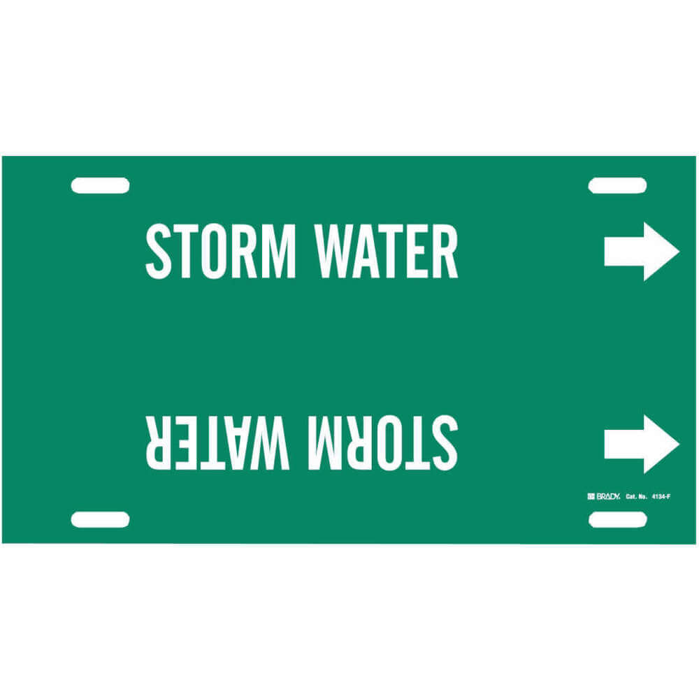 BRADY 4134-G Pipe Marker Storm Water Green 8 To 9-7/8 In | AF3TMF 8CUT2
