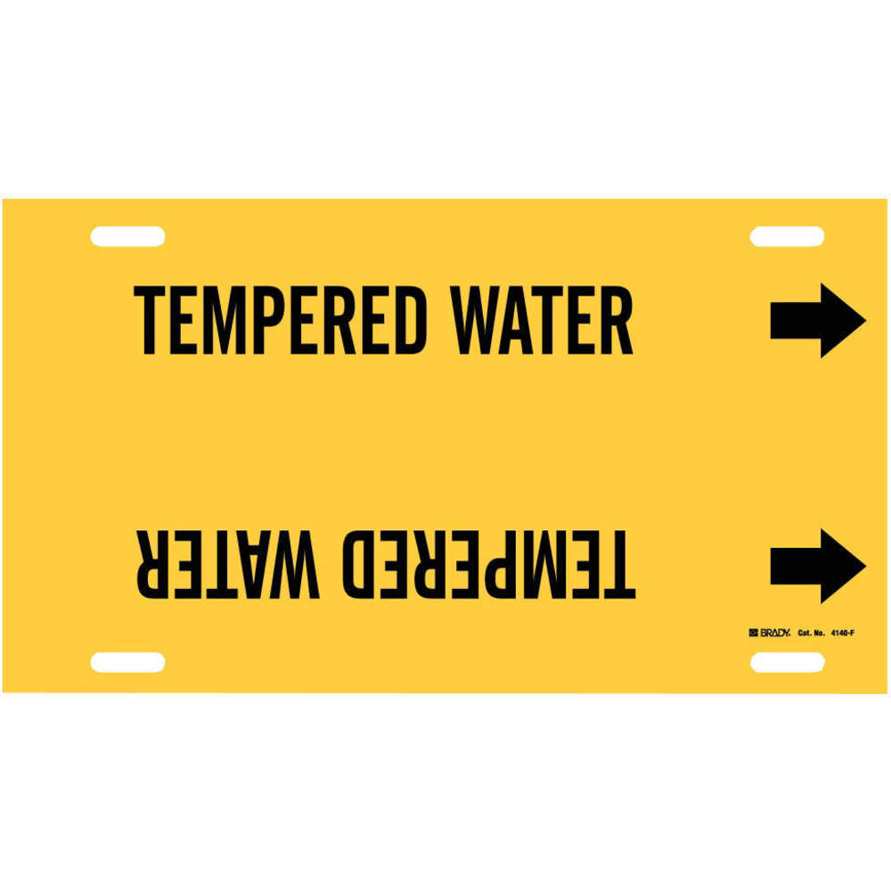 BRADY 4140-F Pipe Marker Tempered Water Y 6 To 7-7/8 In | AE4KWU 5LFL4