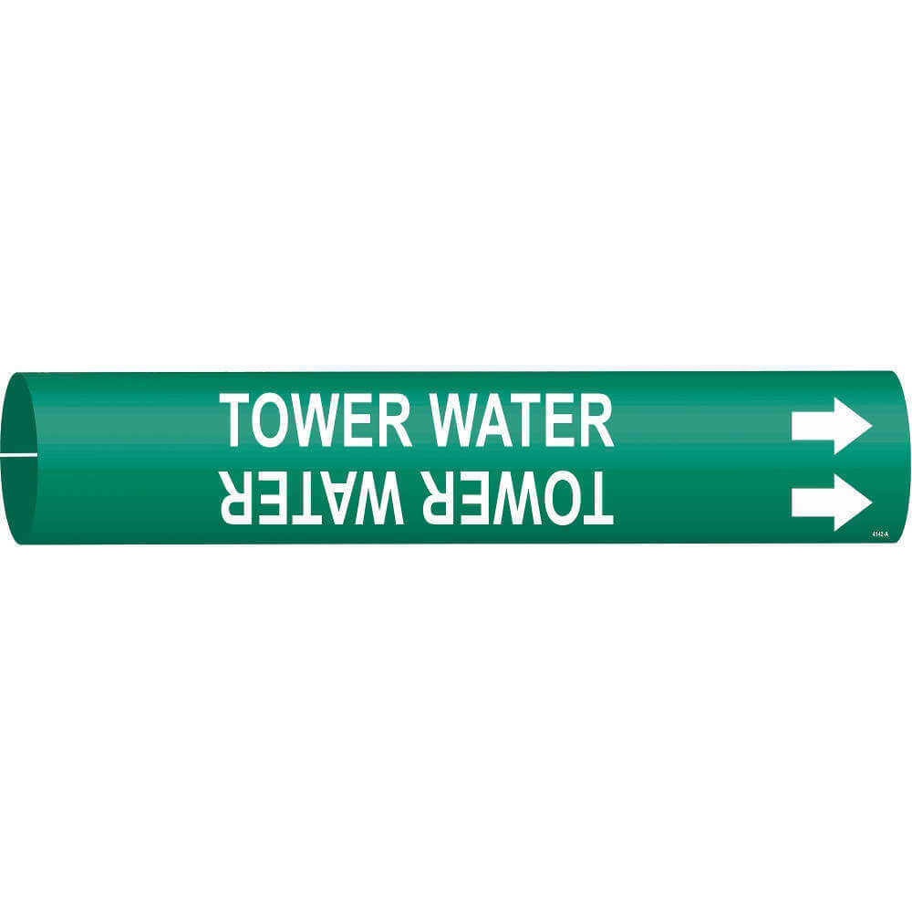 BRADY 4142-D Pipe Marker Tower Water Green 4 To 6 In | AF3TVV 8CWX8