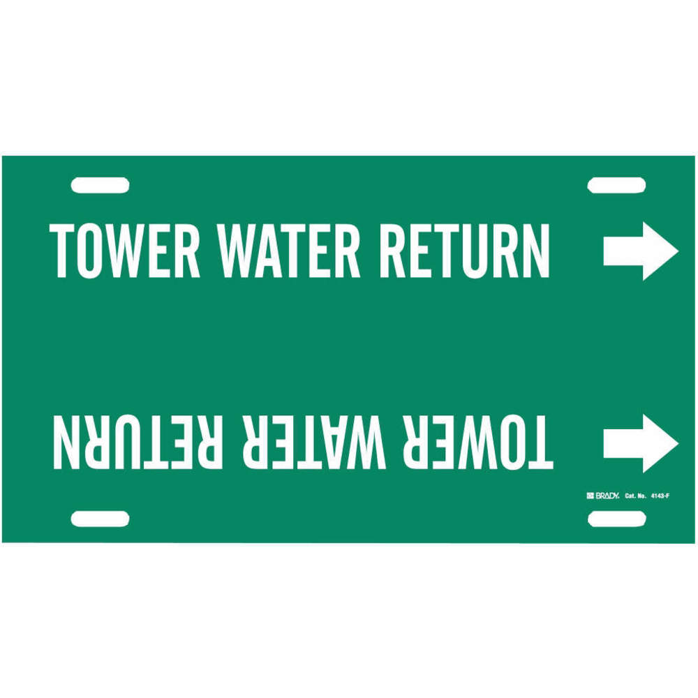BRADY 4143-F Pipe Marker Tower Water Return 6 To 7-7/8 In | AE4KWX 5LFL7