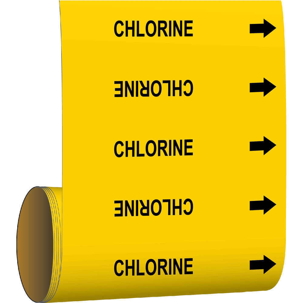 BRADY 41530 Pipe Marker Chlorine Yellow | AF3TYY 8CXV2