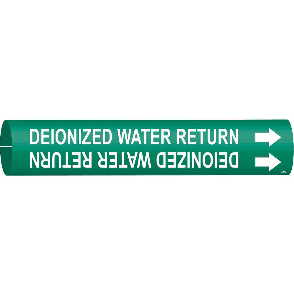 BRADY 4172-C Pipe Marker Deionized Water Return Green | AF4UFU 9KAU3