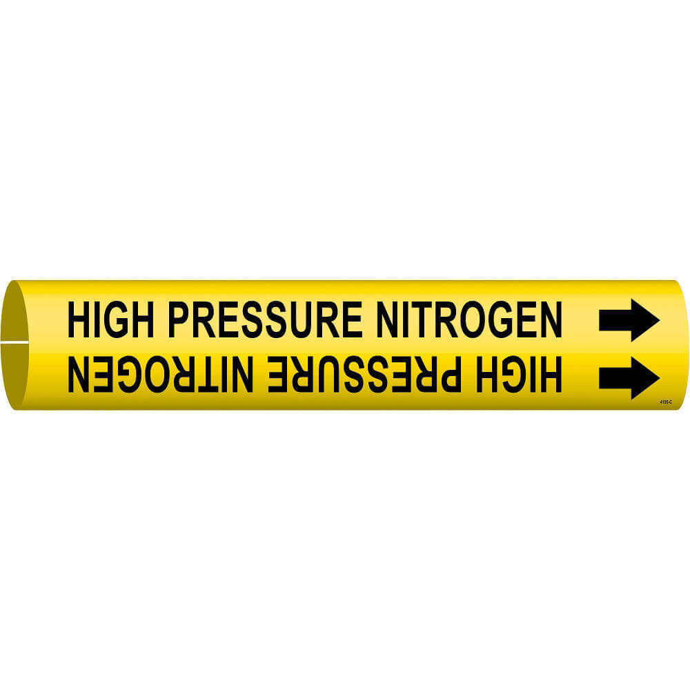 BRADY 4195-C Pipe Marker High Pressure Nitrogen Yellow | AF6AVU 9UEH3
