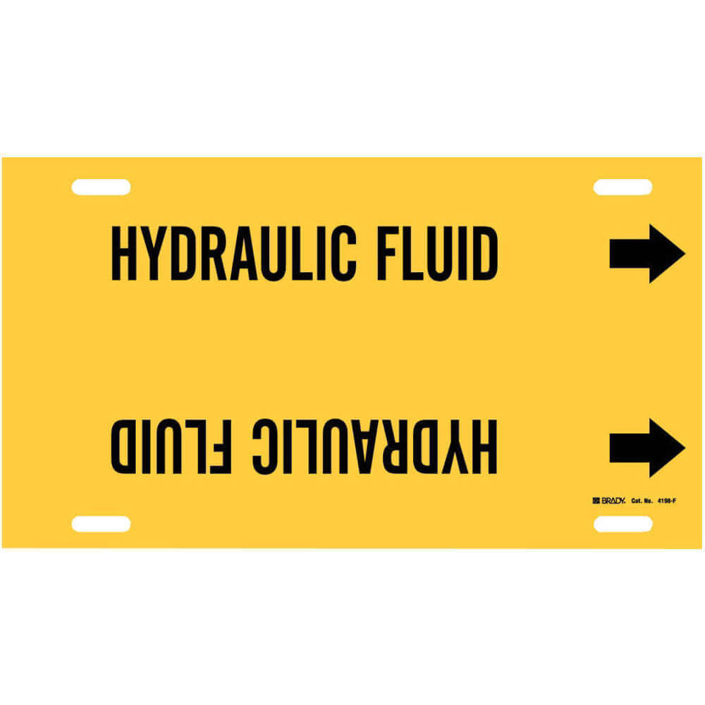 BRADY 4198-G Pipe Marker Hydraulic Fluid Y 8 To 9-7/8 In | AF3TJU 8CTR7