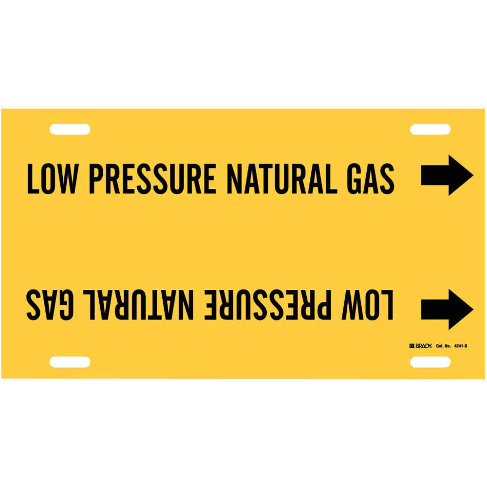 BRADY 4241-G Pipe Marker Low Pressure Natural Gas Yellow | AF4CYM 8RJ78
