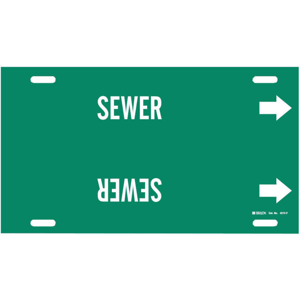 BRADY 4272-H Pipe Marker Sewer Green 10 To 15 In | AF4XEN 9NP49