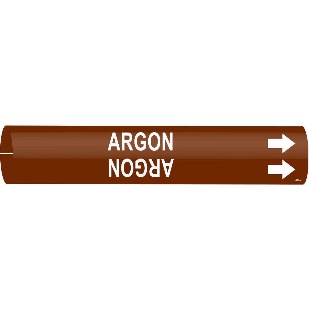 BRADY 4291-A Pipe Marker Argon Brown 3/4 To 1-3/8 In | AE3ZQG 5GYC4
