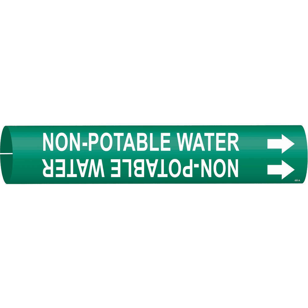 BRADY 4351-A Pipe Marker Non-potable Water 3/4 To 1-3/8in | AC9HZV 3GTX3