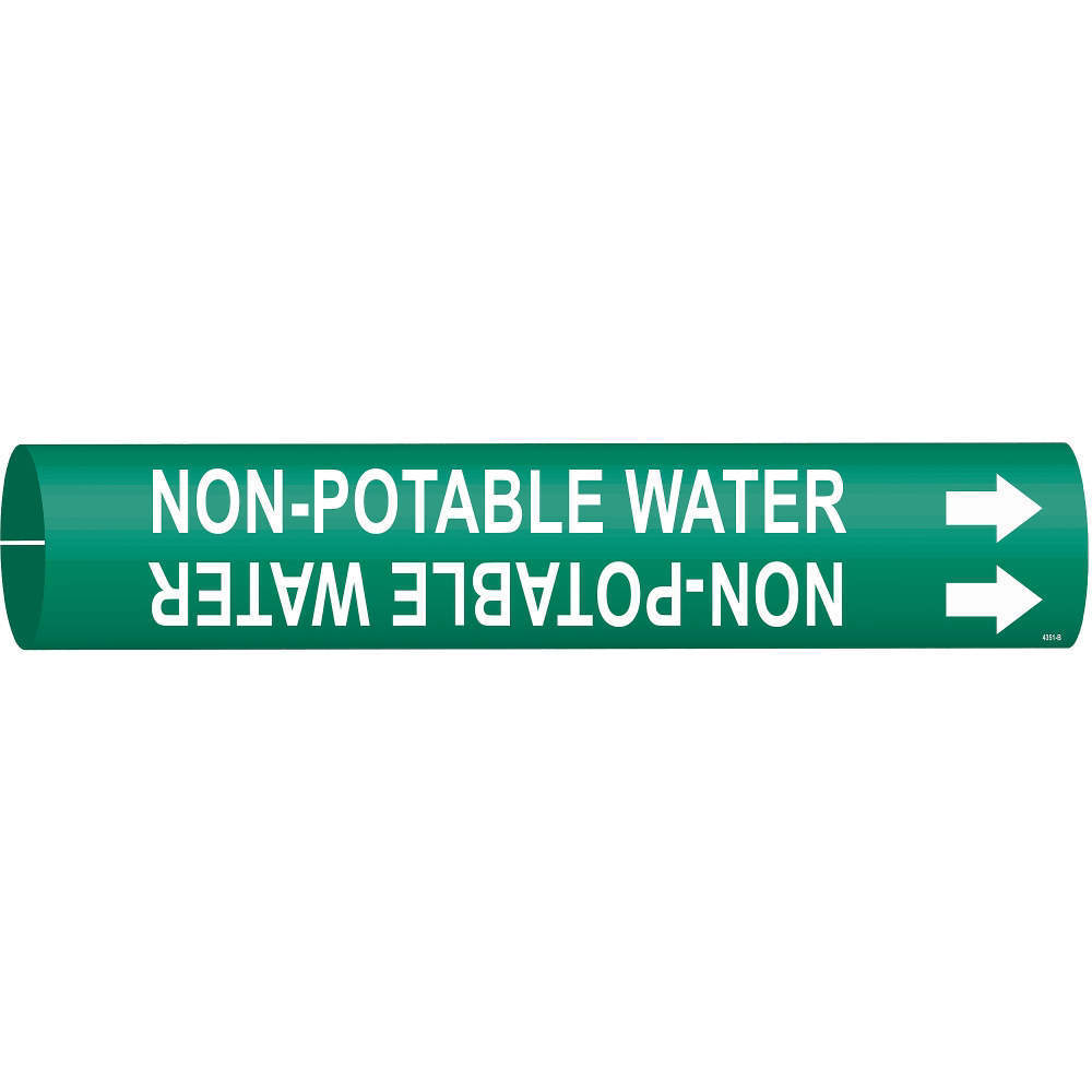 BRADY 4351-B Pipe Marker Non-potable Water 1-1/2 To 2-3/8 | AC9JCE 3GUE9