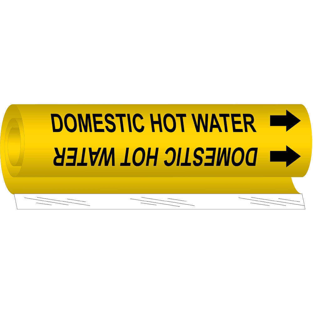 BRADY 5675-I Pipe Marker Domestic Hot Water 1-1/2 To 2-3/8 | AA6MRL 14H829
