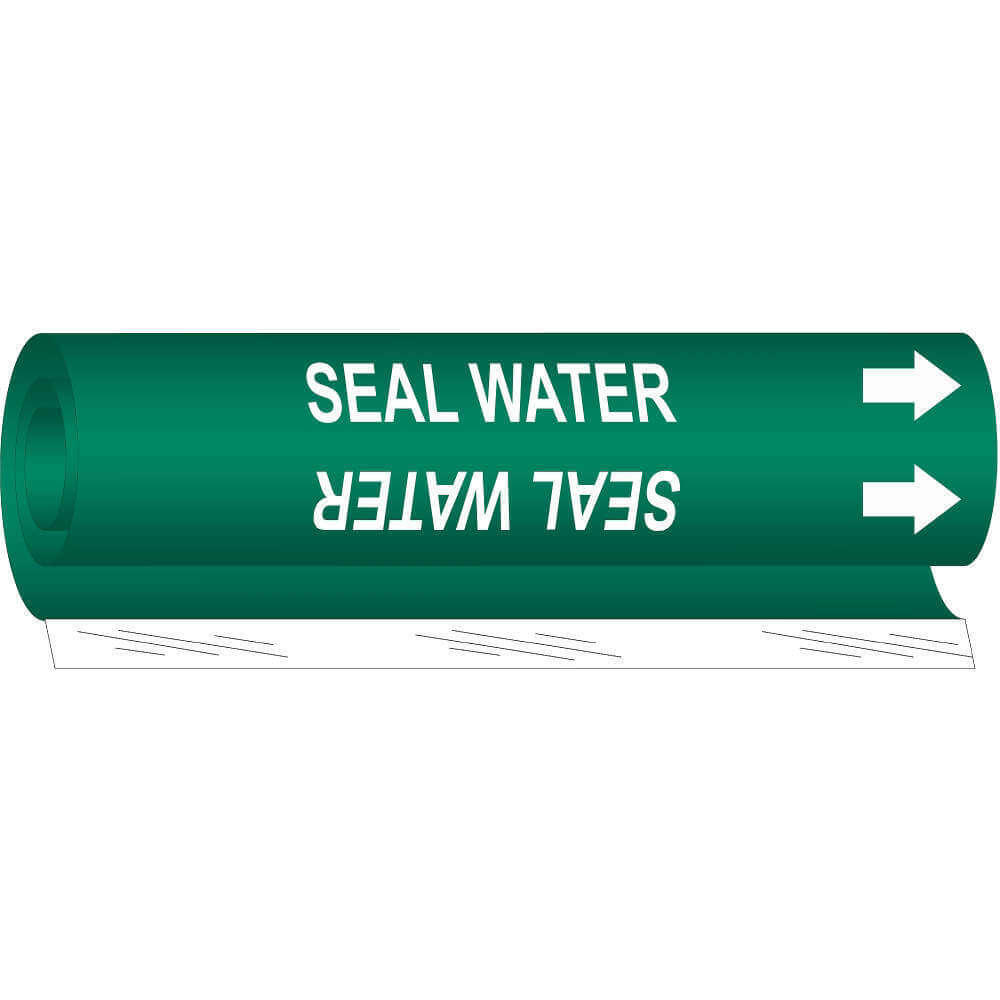 BRADY 5758-I Pipe Marker Seal Water Green 1-1/2 To 2-3/8 In | AF4UKC 9KDC1