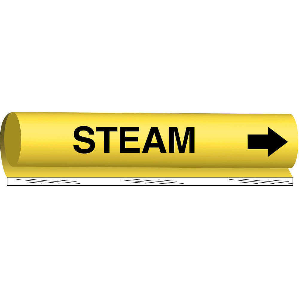 BRADY 5767-I Pipe Marker Steam Yellow 1-1/2 To 2-3/8 In | AA6MZE 14H985