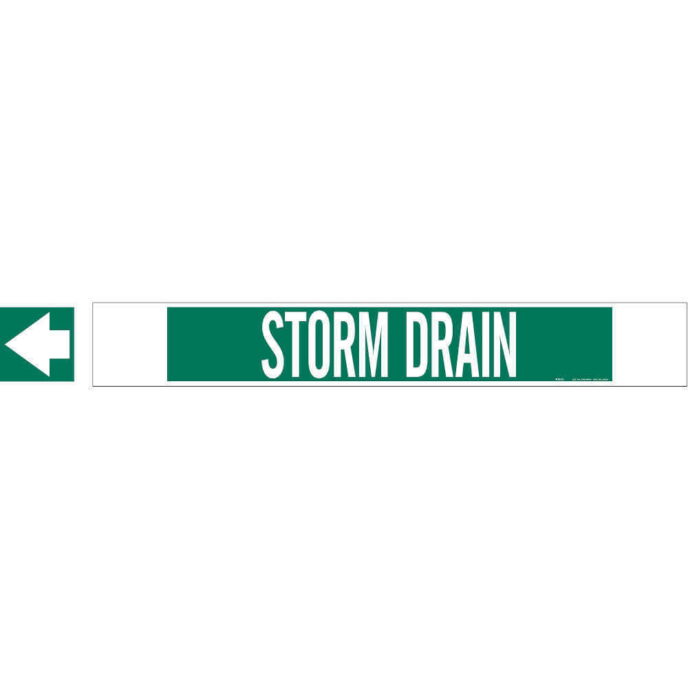 BRADY 5769-HPHV Pipe Marker Storm Drain Green 8 Inch Or Larger | AA6MZH 14H988