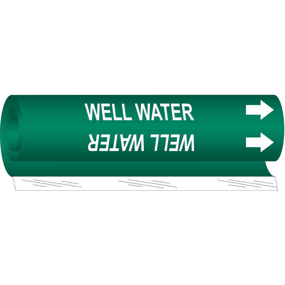 BRADY 5790-I Pipe Marker Well Water Green 1-1/2 To 2-3/8 In | AA6NAZ 14J027