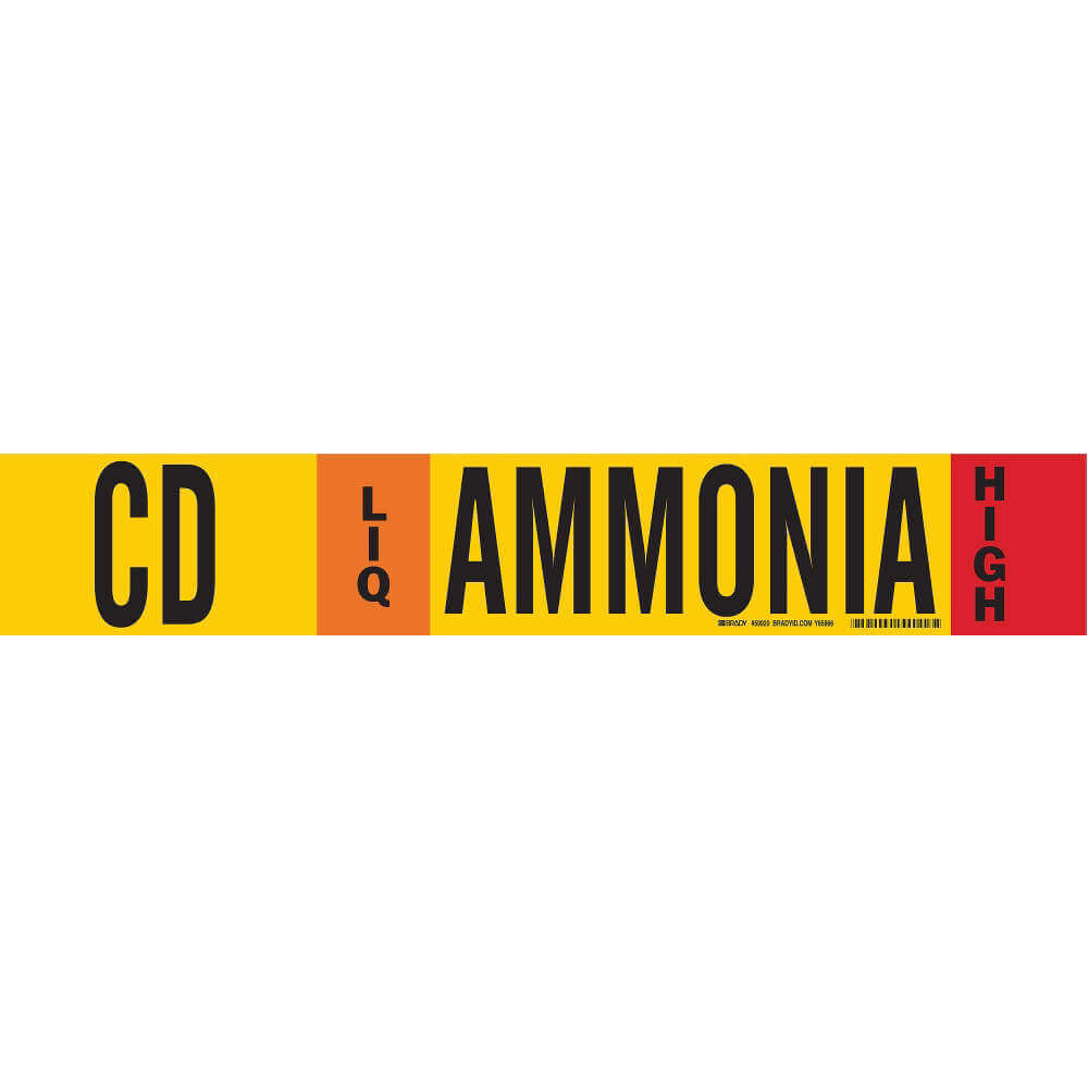 BRADY 59920 Ammonia Pipe Marker Cd 8 Inch And Above | AF3RXK 8CN97