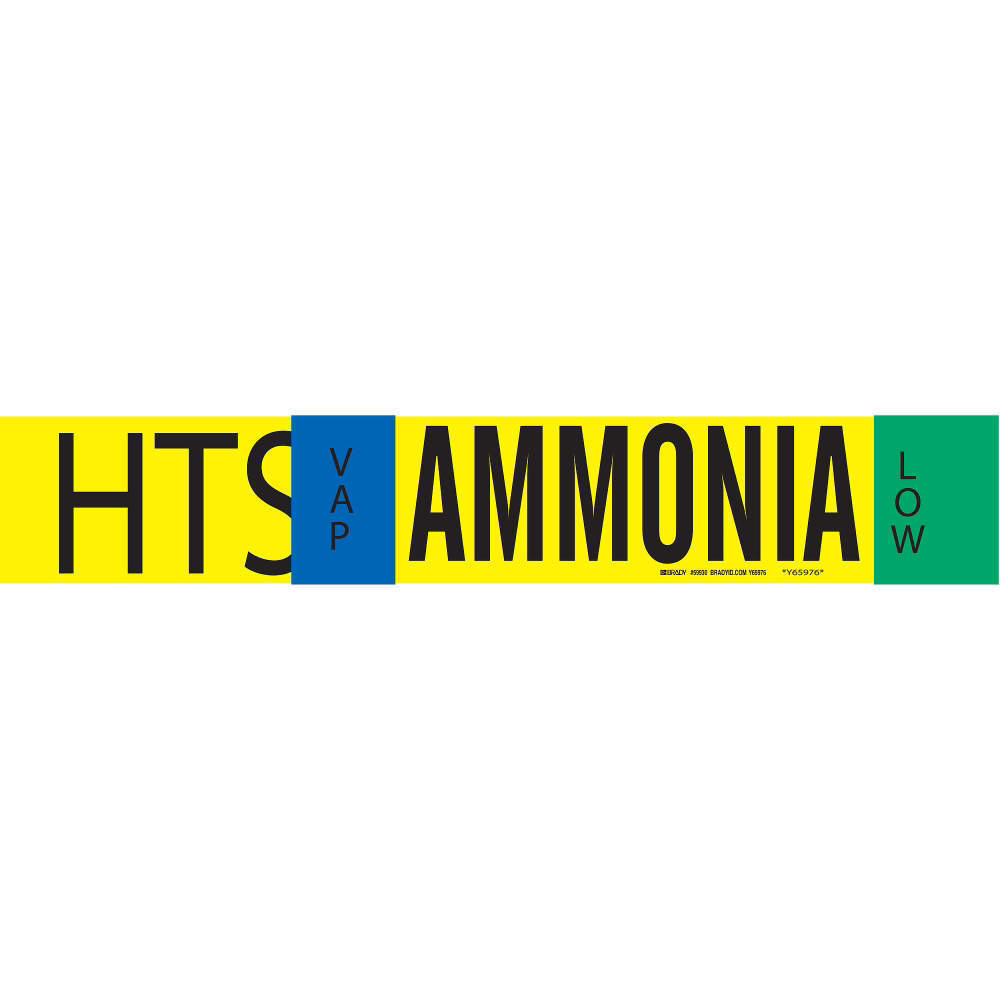 BRADY 59930 Ammonia Pipe Marker Hts 8 Inch And Above | AF4APV 8NC35