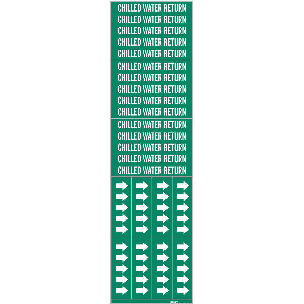 BRADY 7046-3C Pipe Marker Chilled Water Return To 3/4 In | AE2ZPF 5ACL5