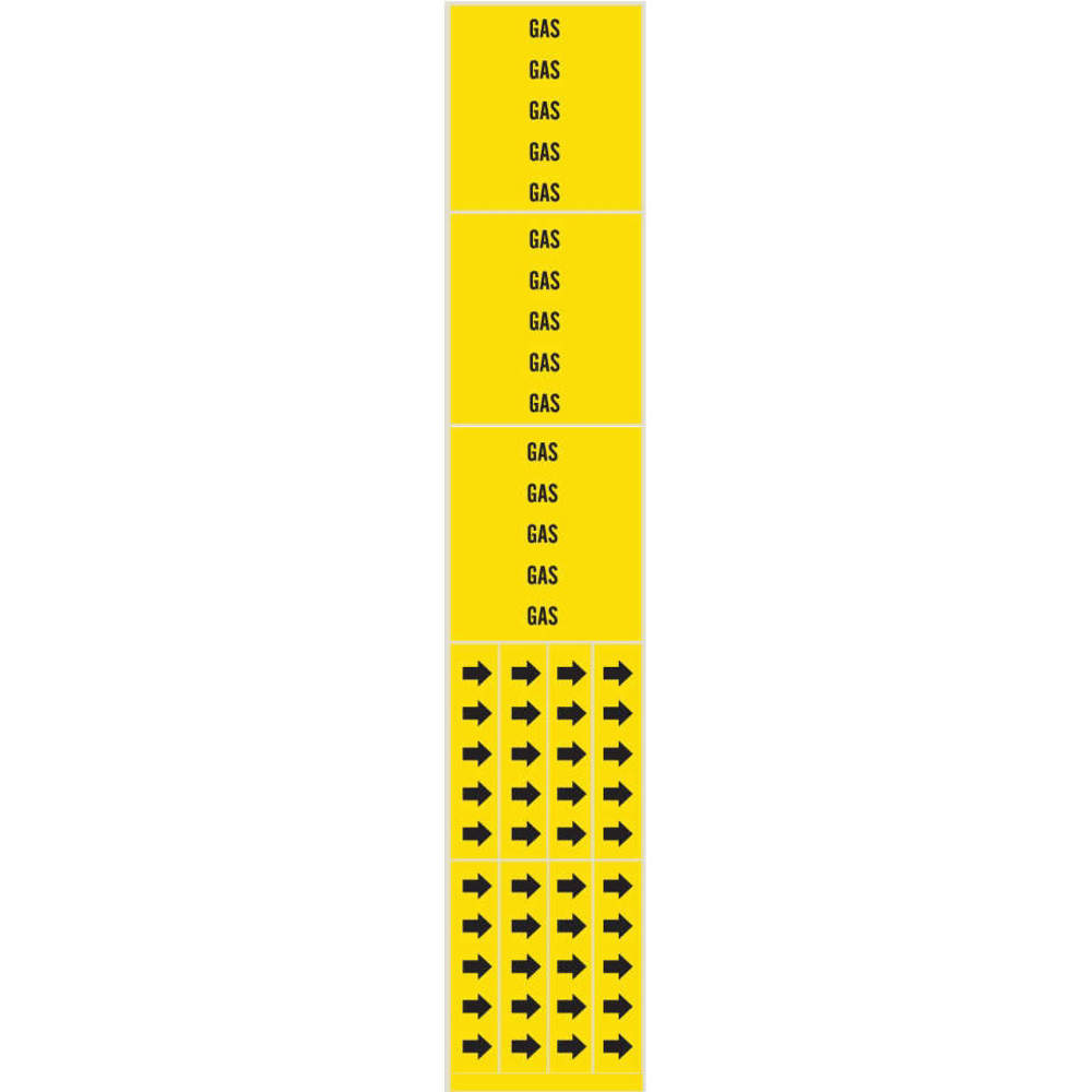 BRADY 7119-3C Pipe Marker Gas Yellow 3/4 Inch Or Less | AE2ZVE 5ADA9