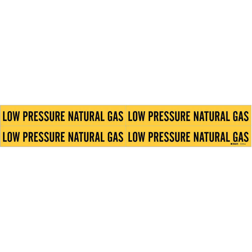 BRADY 7177-4 Pipe Marker Low Pressure Natural Gas Yellow | AF6BXM 9WE02
