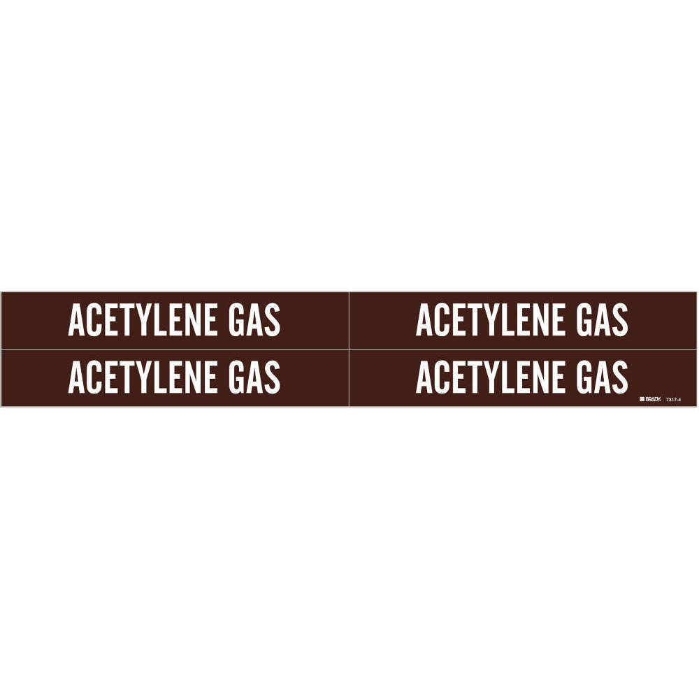 BRADY 7317-4 Pipe Marker Acetylene Gas 3/4 To 2-3/8 In | AE3AGX 5AEE3