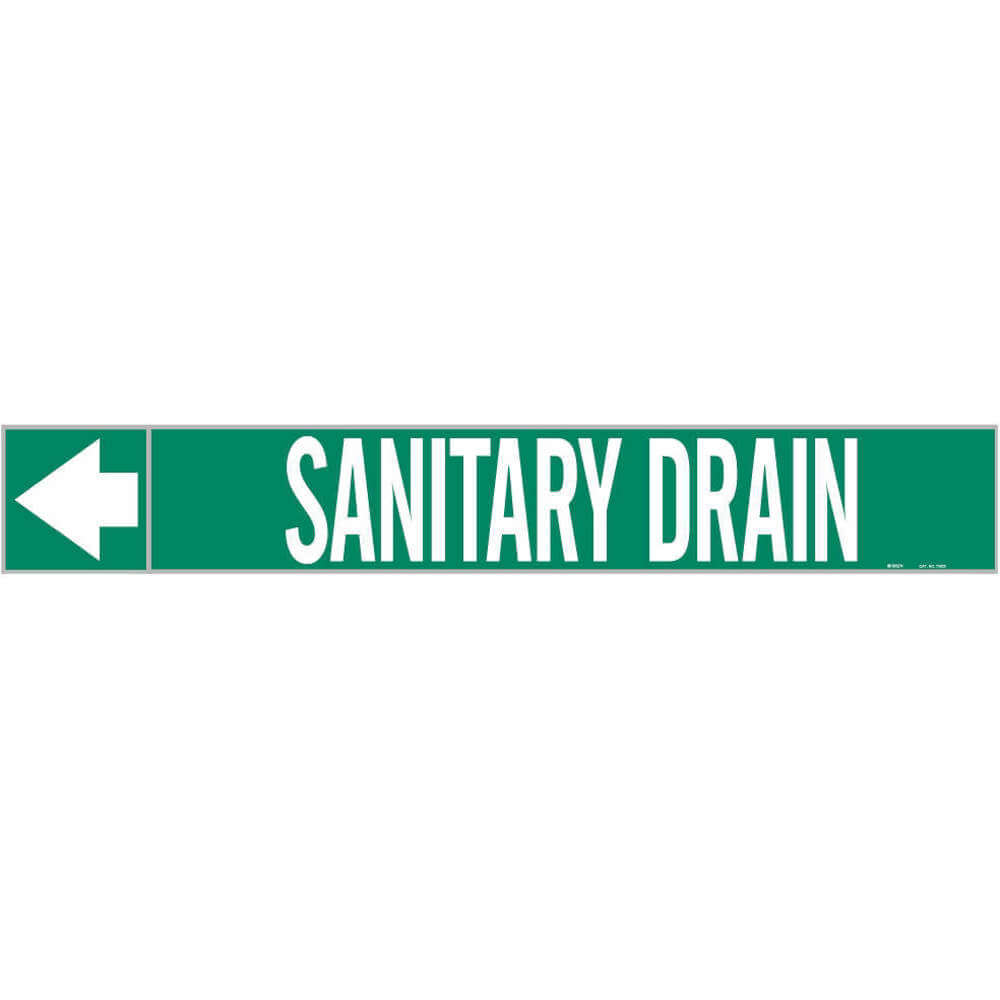 BRADY 73925 Pipe Marker Sanitary Drain 2 In.h | AF3TEG 8CRF2