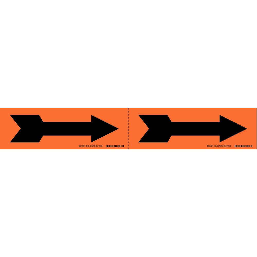 BRADY 76504 Pipe Marker Direction Arrow Orange | AD4DCF 41F363