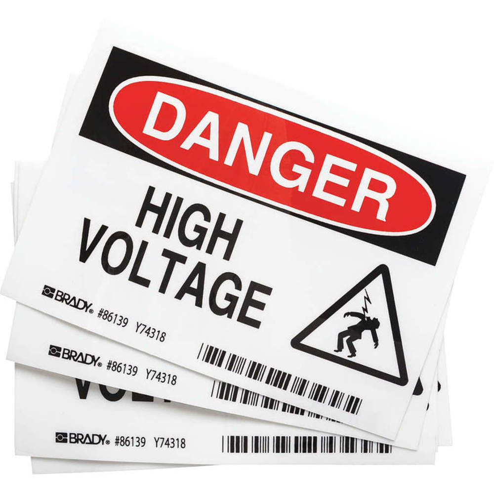 Label, Polyester, Adhesive Sign Mounting, 3 1/2 x 5 Inch Sign Size, 0.01 Inch Thick